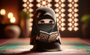 DALL·E-2023-12-29-08.47.02-A-3D-style-image-of-a-cute-Muslim-girl-wearing-a-niqab-engaged-in-reading-the-Quran.-The-girl-is-depicted-with-a-gentle-expression-visible-in-her-eye-1536x878